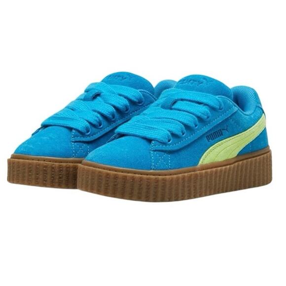 PUMA x Fenty Creeper Phatty Womens Casual Shoes Lime Blue Suede NWT - Picture 1 of 4